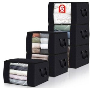 NWT Fab Totes 6 pack organizer Black with handles